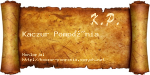 Kaczur Pompónia névjegykártya